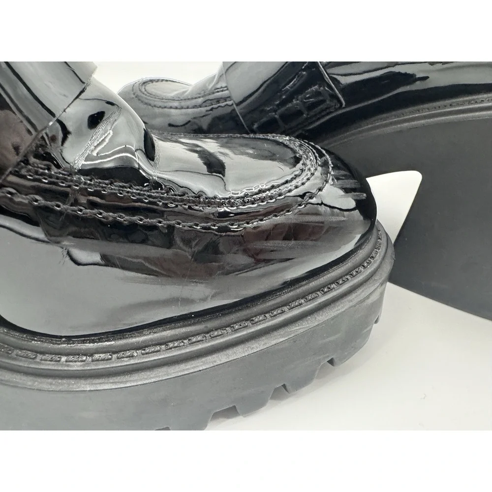 Y2K Whimsigoth Jonnie Platform Loafers Shoe Size 10 Patent Leather Chunky Preppy